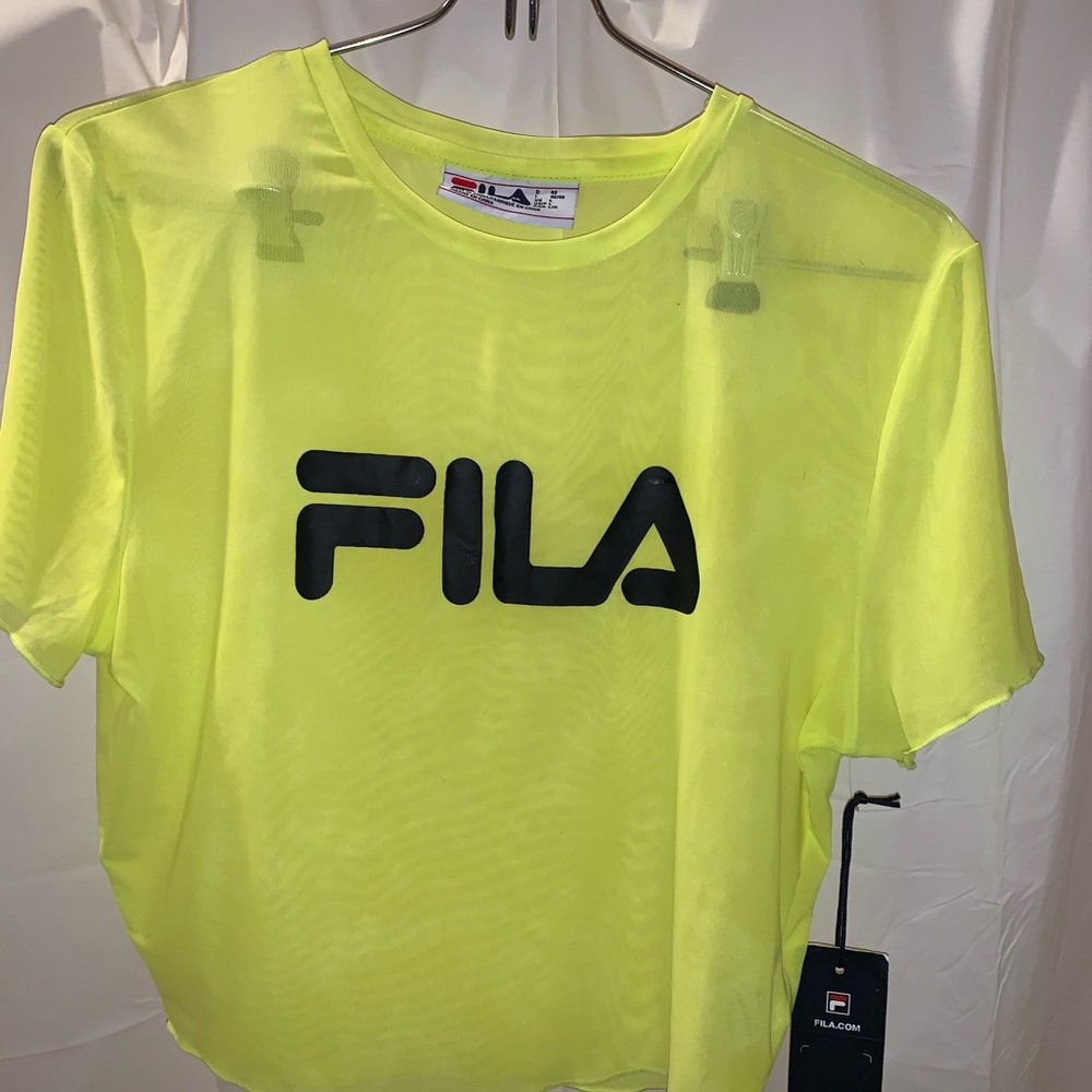 Women’s FILA Lime Mesh Crop Top